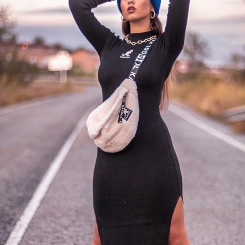 Rare Kangol H&M ribbed dress, body con